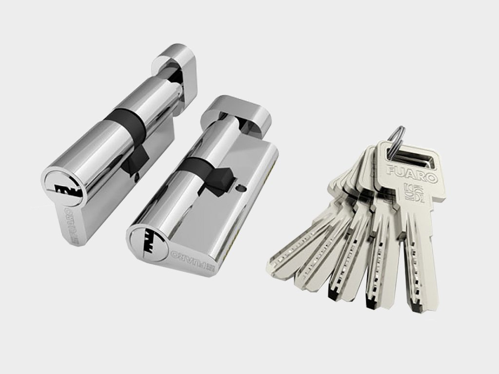Цилиндровый механизм из алюминия «ключ-вертушка» с 5 ключами в комплекте Иркутск